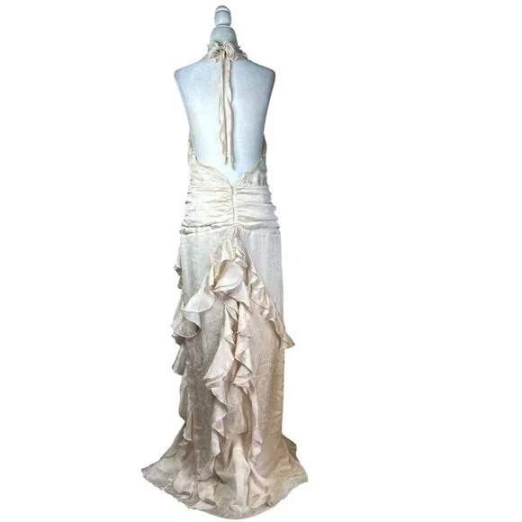 celenia maxi dress in champagne butterfly nbd NBD Celenia Maxi Dress in Champagne Butterfly Large NWOT Womens
